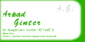 arpad ginter business card